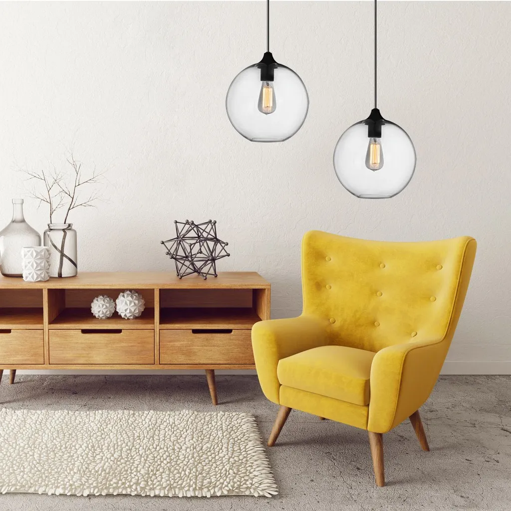Lampe Suspendue en Métal Noir Toolight avec Câble Réglable E27