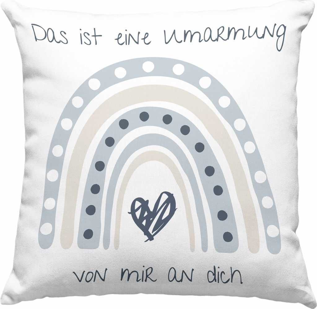 Trendation - Beste Freundin Deko-Kissen mit Füllung 40x40 Geschenk Beste Freundinnen Geburtstag Lustig Freundinnen Spruch Becher - Umarmung Von Mi...