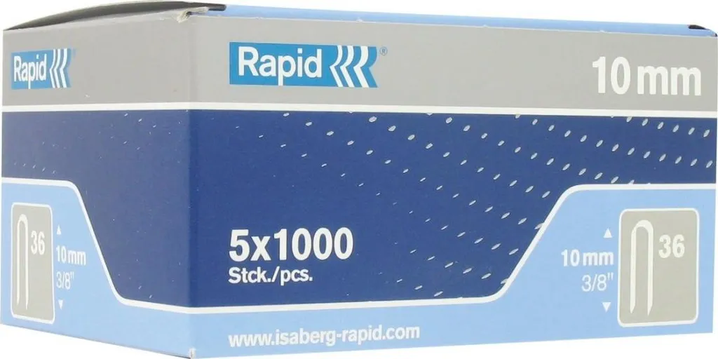 Rapid 36/10 Punti Metallici 5000pz | Graffette Originali per Cavo 6mm
