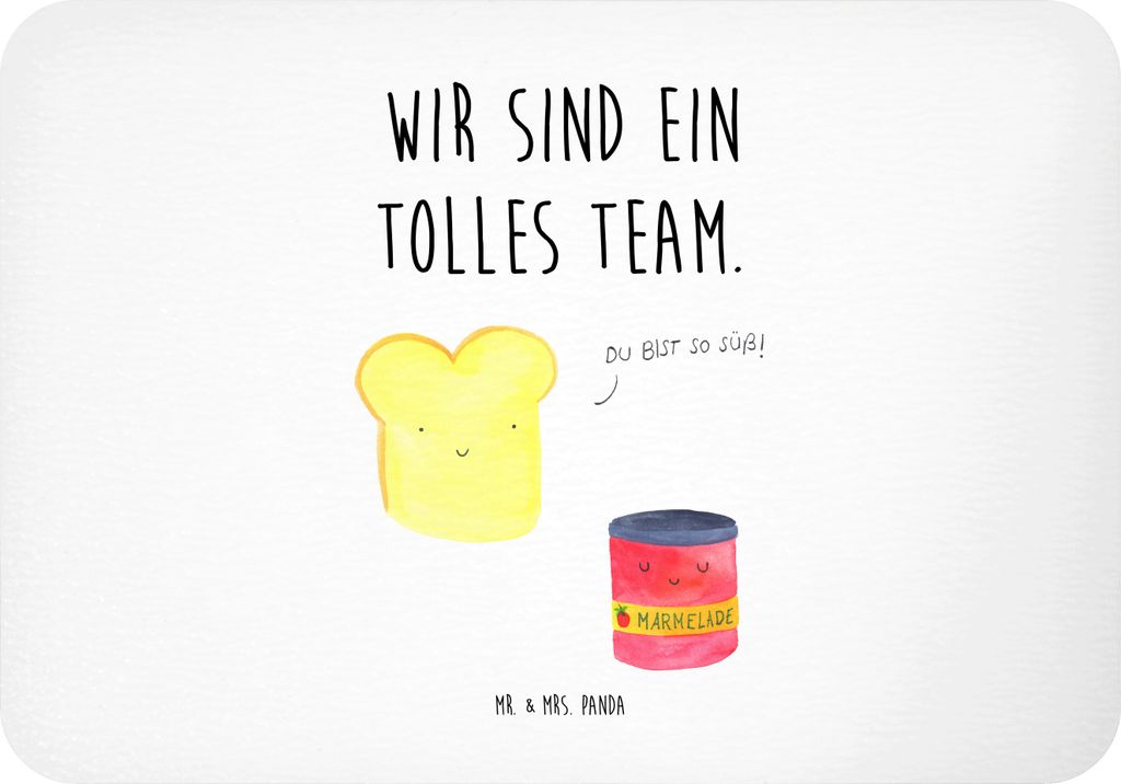 Mr. & Mrs. Panda Kühlschrankmagnet Toast Marmelade - Weiß - Geschenk, Brot, whiteboardmagnet, Lustige Sprüche, zettelhalter, Dreamteam, haftmagn...