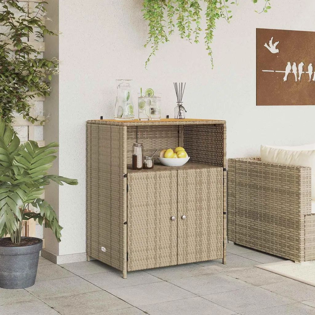 Armadio Outdoor vidaXL 70x50x87 cm | Acciaio e Rattan Sintetico - 3