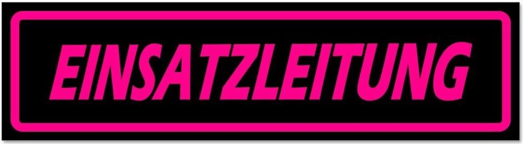Kiwistar - Autoaufkleber - Pink - Schwarz - 30 x 8 cm - Einsatzleitung Motiv 2 - Hinweis Aufkleber Sticker für Auto, Kfz, Fahrrad, PKW, LKW