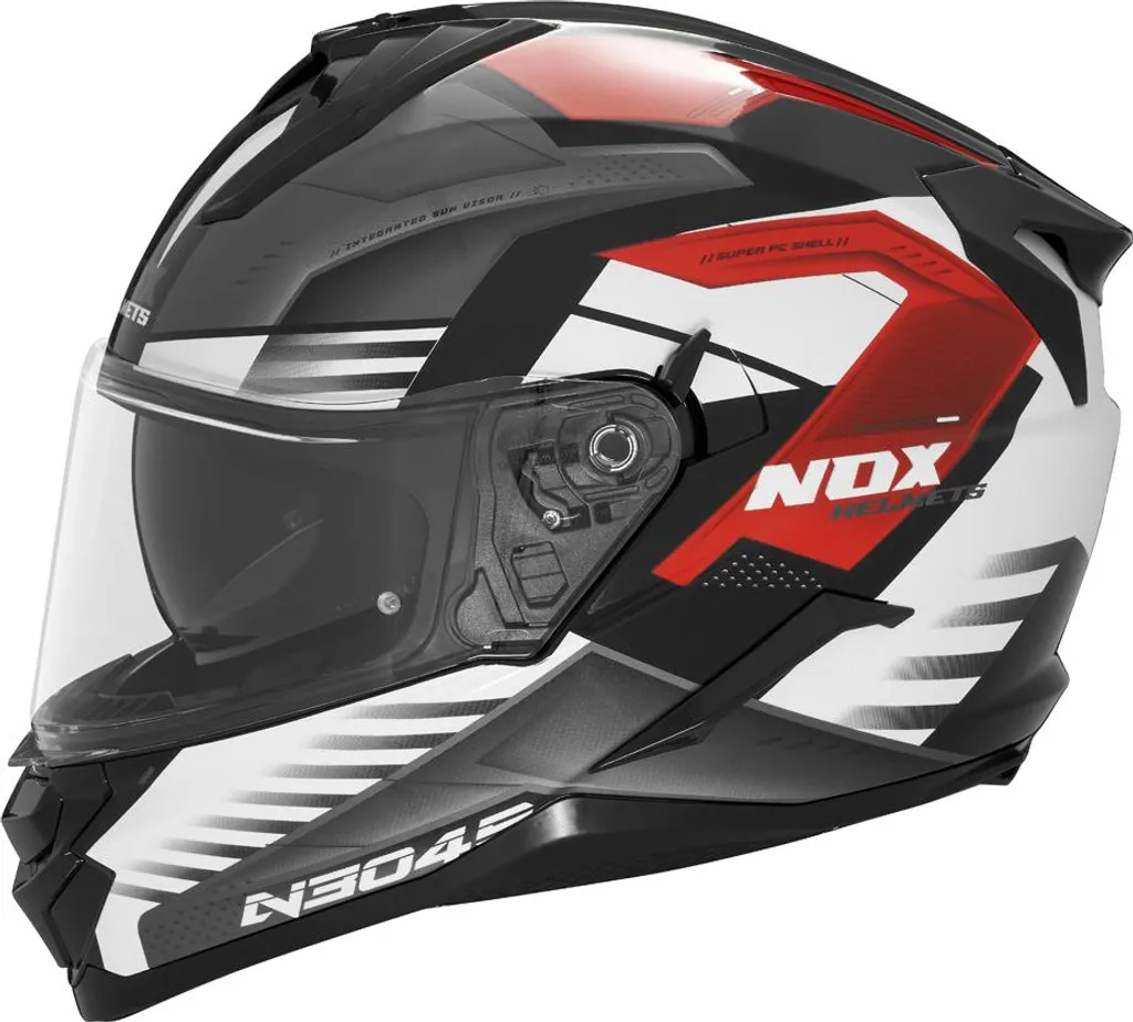 Casque moto intégral route NOX N304S Carver noir rouge - Taille M