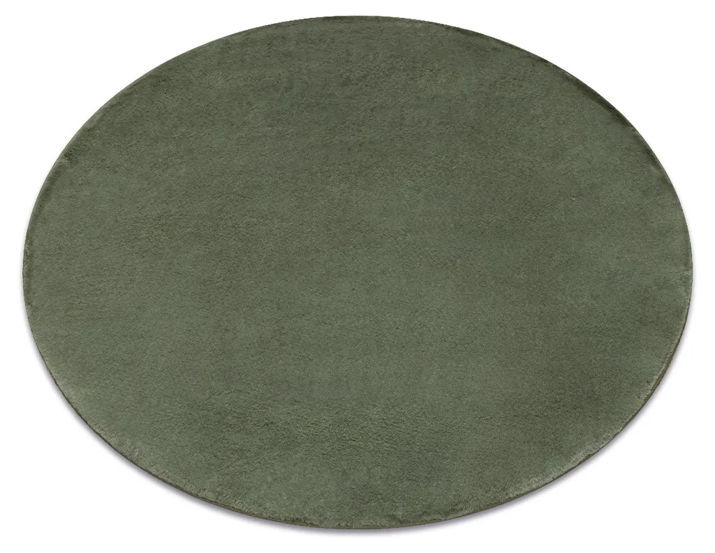 Tapis de chambre rond shaggy vert 80cm lavable et antidérapant POSH