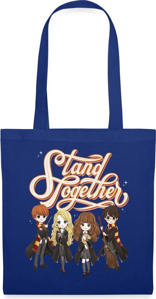Spreadshirt Harry Potter Animierte Charaktere Stand Together Stoffbeutel, One size, Royalblau