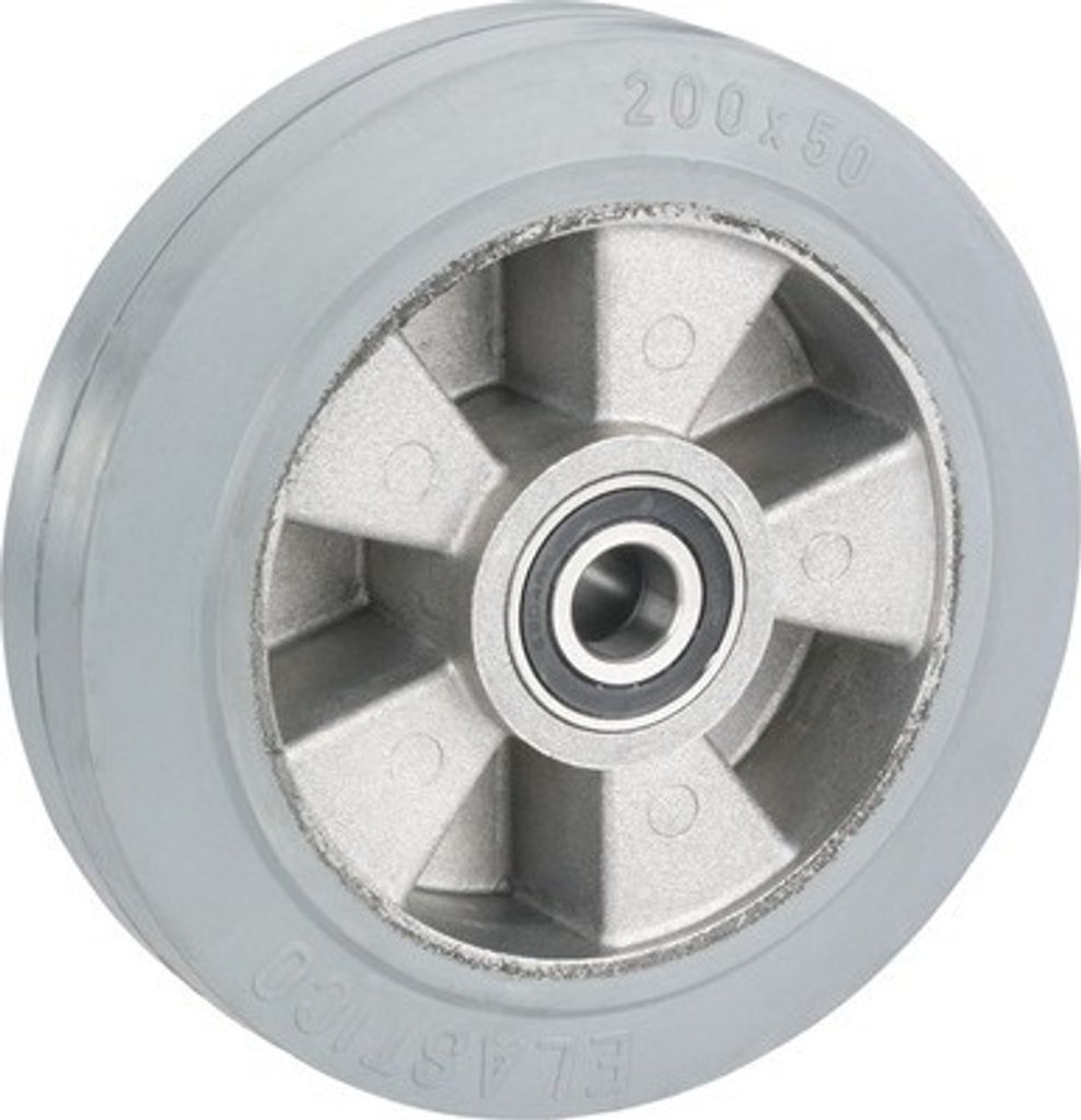 Tarrox Schwerlast Rad mit Aluminium Felge und Vollgummireifen 200x50x25 mm bis 400 kg