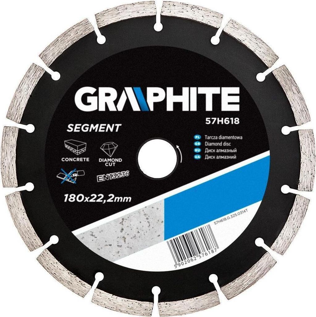 GRAFITE Lama diamantata 180 x 22,2 mm, segmentata Immagine del prodotto 