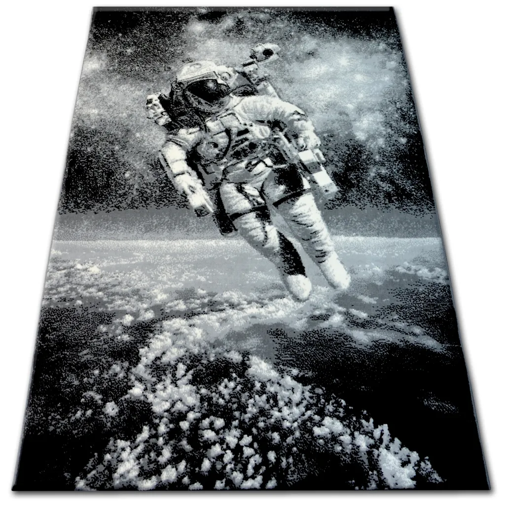 Tapis BCF FLASH 33454/170 Astronaute Gris 160x225 cm pour Chambre Enfant
