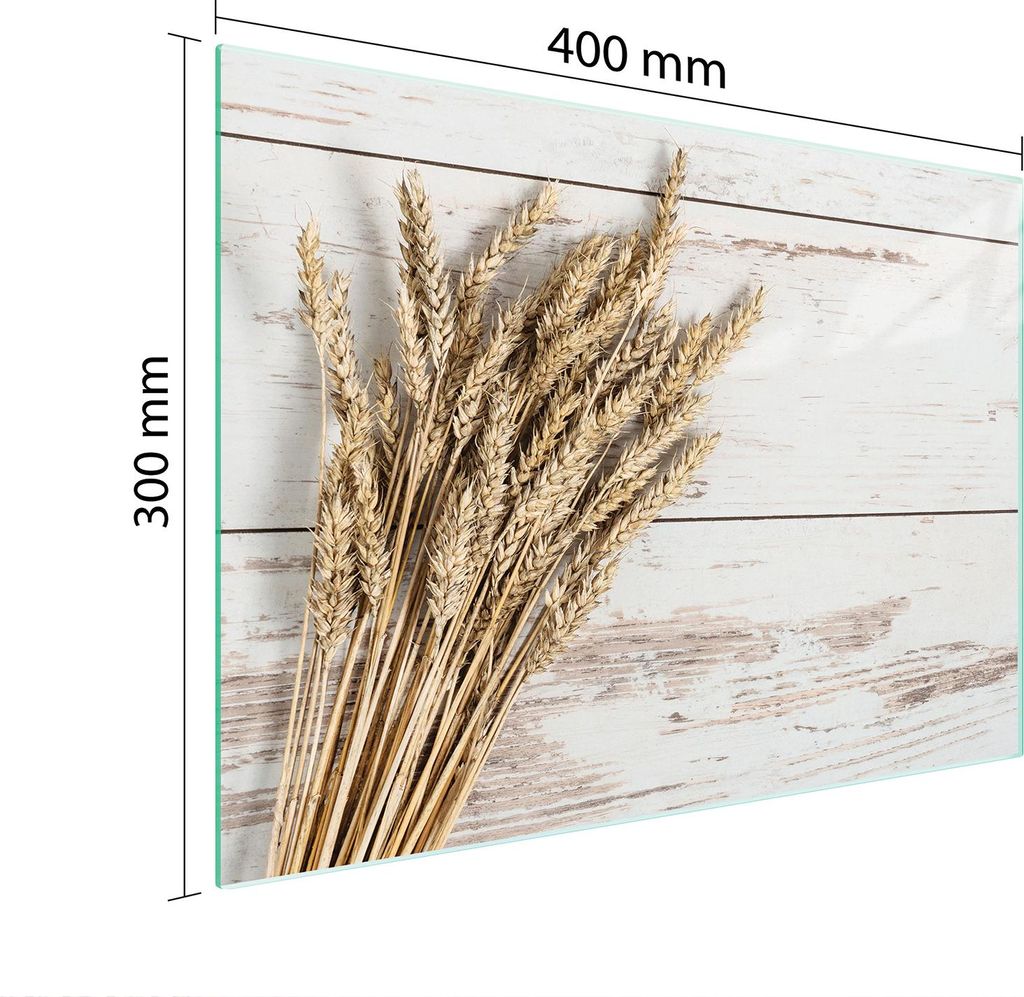 Schneidebrett Herdabdeckplatte Multiglasschneidplatte 40x30 cm Weizen Holz