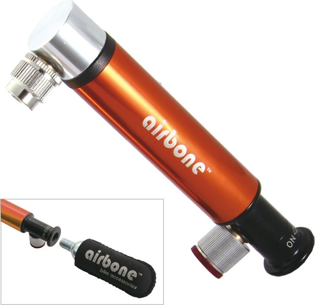 AIRBONE Minipumpe ZT-724 Dual Co² AV, 130mm, orange, inkl. Produktbild 
