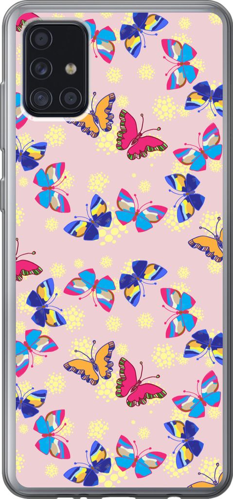 MuchoWow Handyhülle Schutzhülle Hülle für Telefoonhoesje Samsung Galaxy A52 5G Mädchen - Schmetterling - Insekten - Muster - Mädchen - Kind...