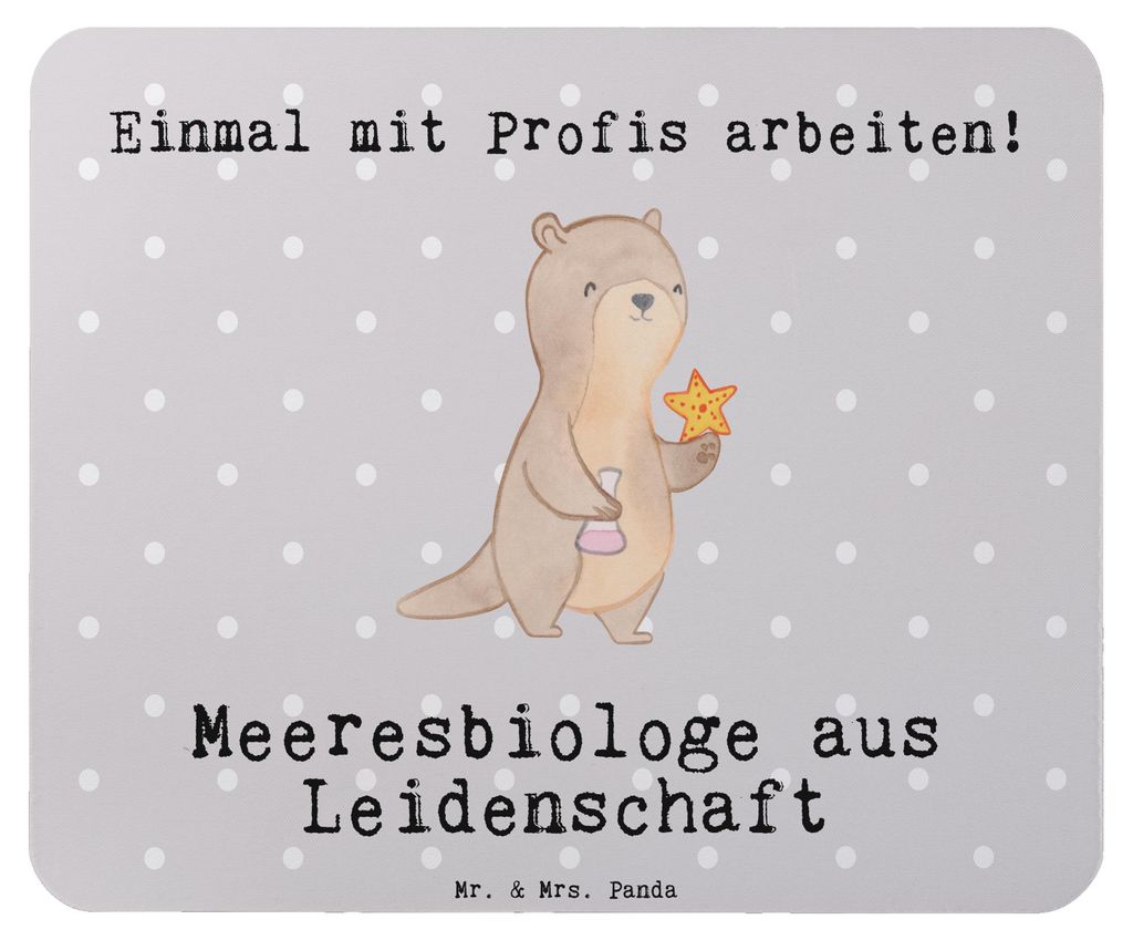 Mr. & Mrs. Panda Mousepad Meeresbiologe Leidenschaft - Grau Pastell - Geschenk, Studium, mousematte, Mauspad, Lustig, Witzig, Naturwissenschaftler,...