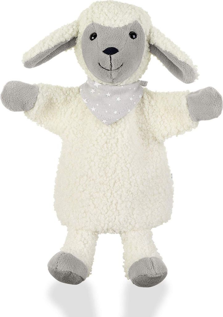 Sterntaler 3622068 Handpuppe Schaf Stanley, Ideal für Puppentheater und Rollenspiele, 26 x 21 x 8 cm, Weiß/Grau