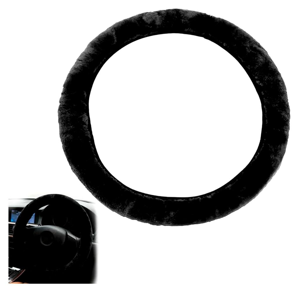 Winter Lenkradbezug aus Weichem Fell, Universal 37-39cm für Auto Lenkräder, Atmungsaktiv und rutschfest, Wärmender Schutz bei Kälte, Langlebig ...