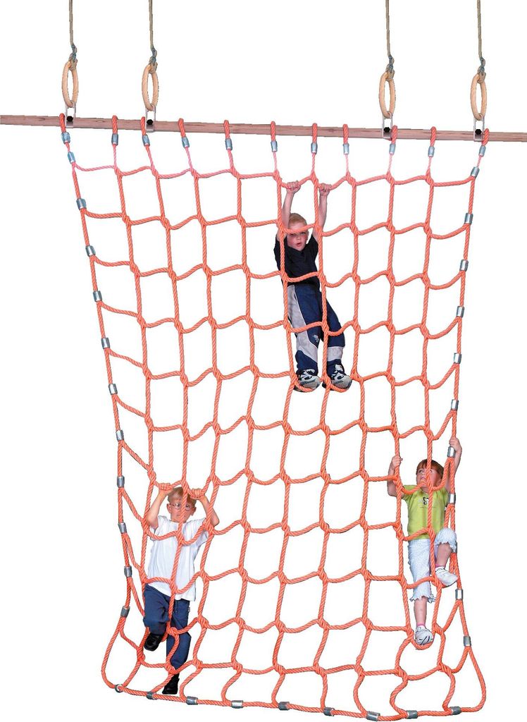 Sport-Thieme Kletternetz für Turnringe, Polypropylen (PP) Orange, 3,5 m