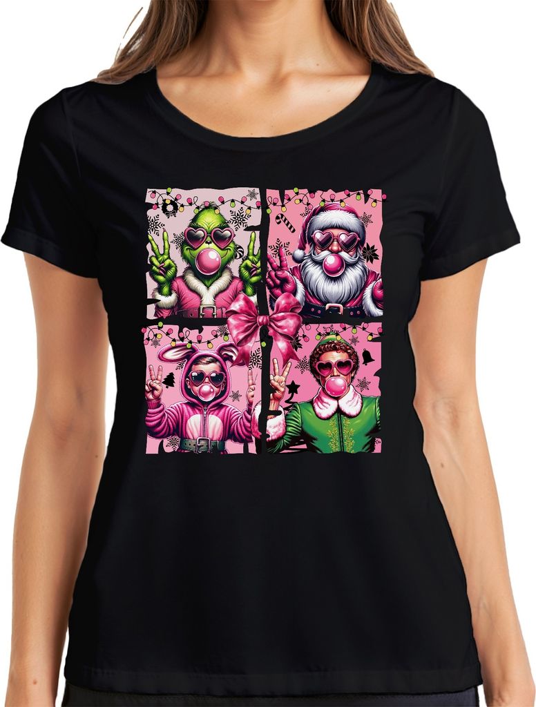 Holly Jolly Weihnachtsfilme Pink Weihnachtsfilm - Weihnachten Christmas Xmas Damen T-Shirt, Schwarz, XL