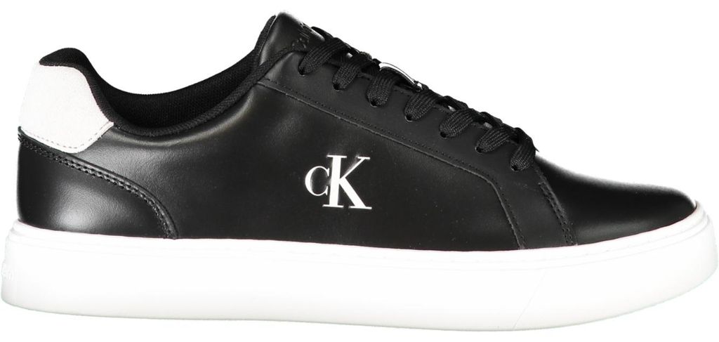 Eleganter Schwarzer Herrensportschuh mit Weiß-Kontrasten und Komfort.