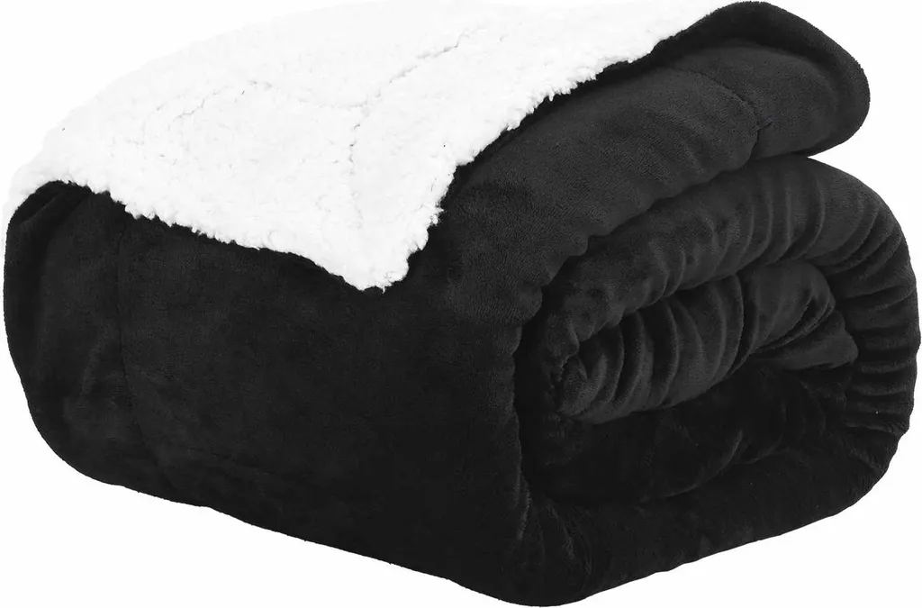 Coperta Plaid vidaXL Nero 150x200 cm - Arredo Casa Pile Soft Touch - 1