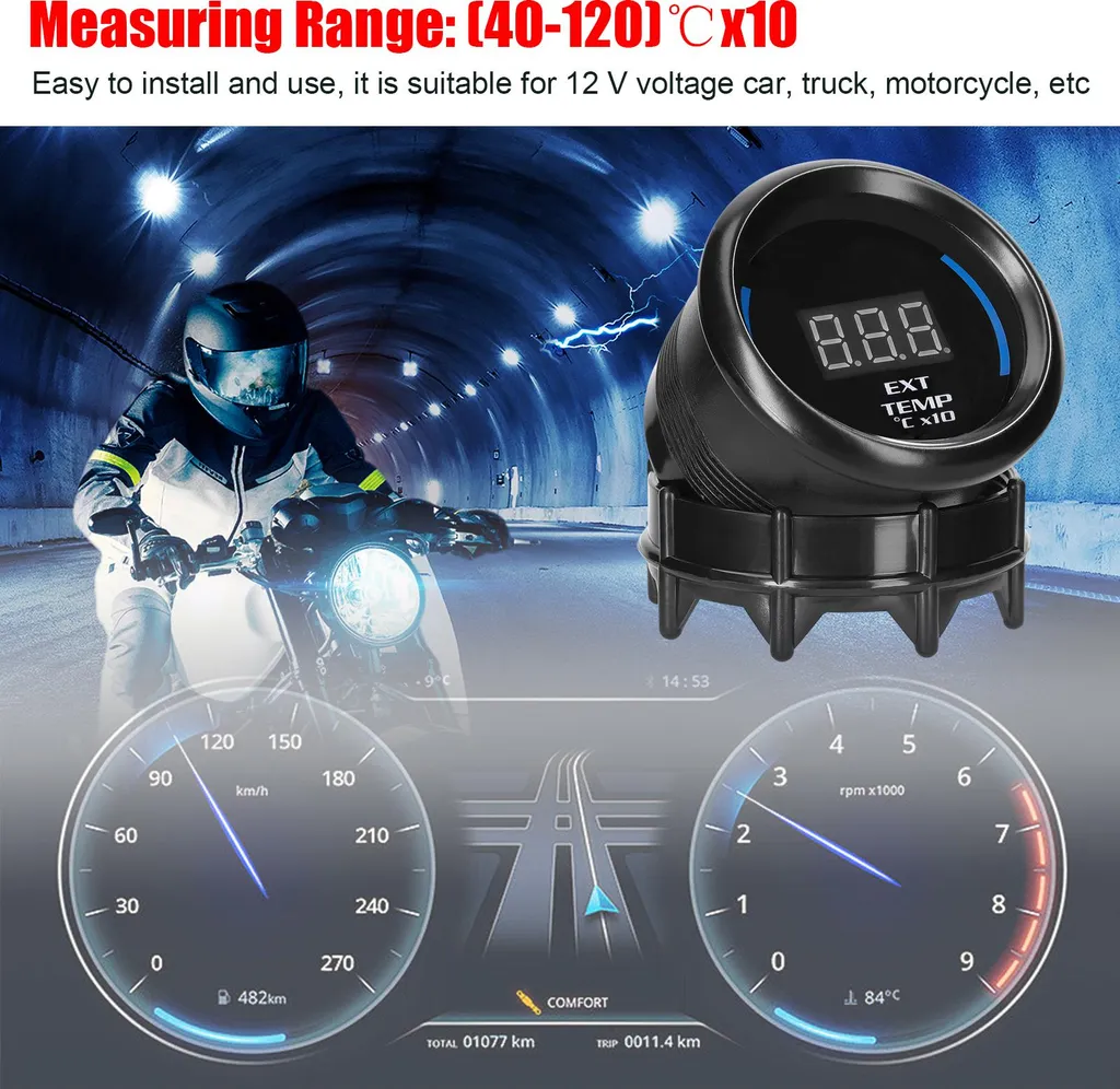 Indicateur température échappement 52mm pour éviter la surchauffe