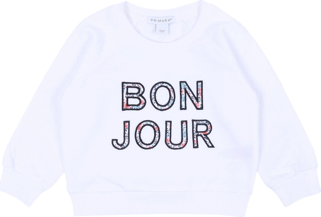Weißes, mädchenhaftes Sweatshirt Bonjour 6-7 Jahre Produktbild 