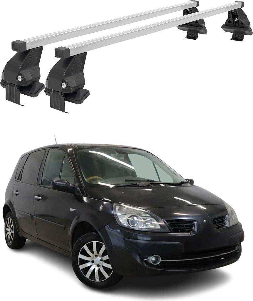 Menabo Dachträger für Renault Scénic III Pre-Facelift 2009-2013 Stahl Grau 2x
