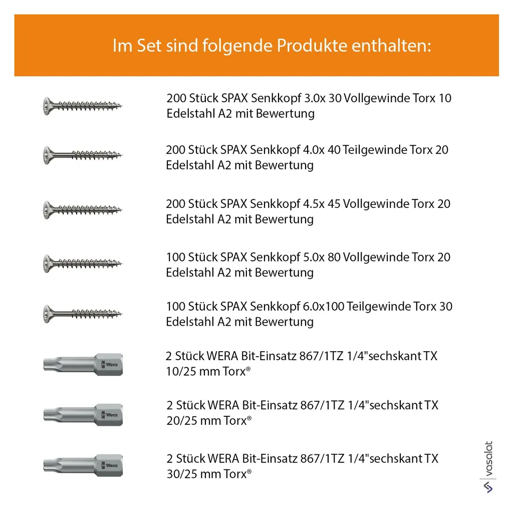 Spax Master Set Spax Holzschrauben-SET Voll/Teilgewinde + | Kaufland.de