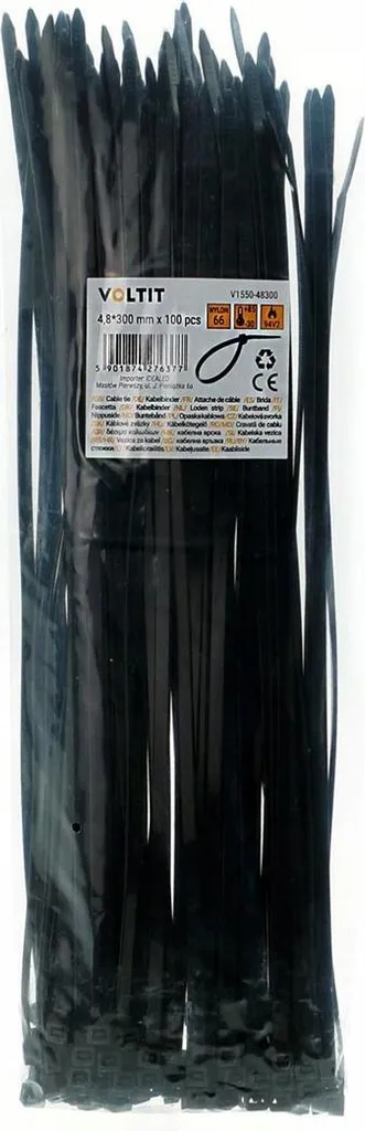 Fascette Serracavi 4.8x300mm Nylon 66 UV-Resistant - 100 pz Nere