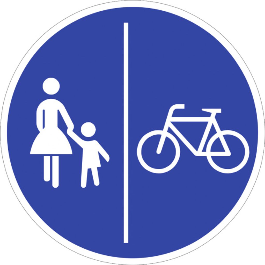 Verkehrsschild VZ241-31, Getrennter Rad- und Gehweg, Radweg rechts, Alu, RA2,...
