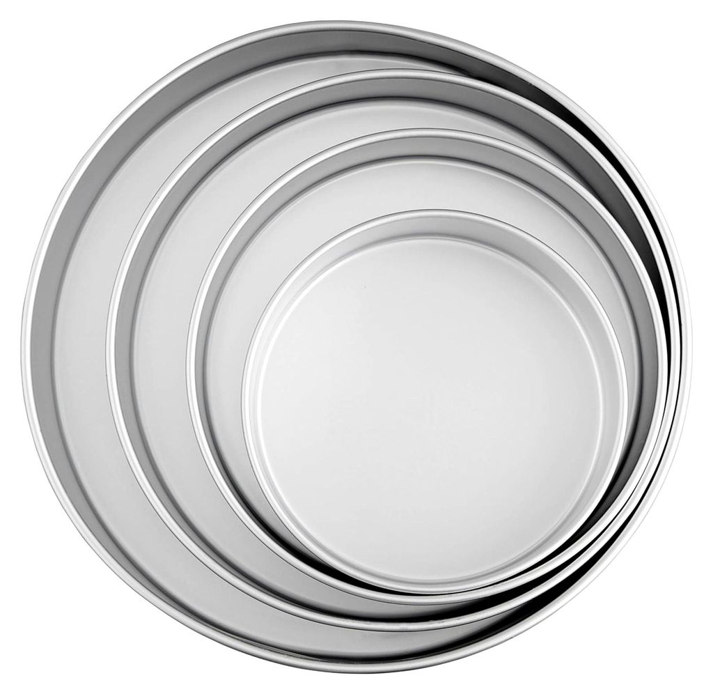 Performance Pans Großes Rundes Kuchenformen-Set/4: Backform für Hohe Torten aus Hochwertigem Aluminium, Lange Lebensdauer - Ø 20, 25, 30 und 35 cm