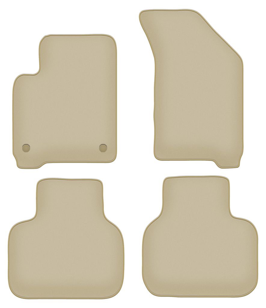 Velours-Fußmatten PREMIUM beige passend für Fiat Freemont (2011-2016, Crossover) – mit Befestigungen – passgenau