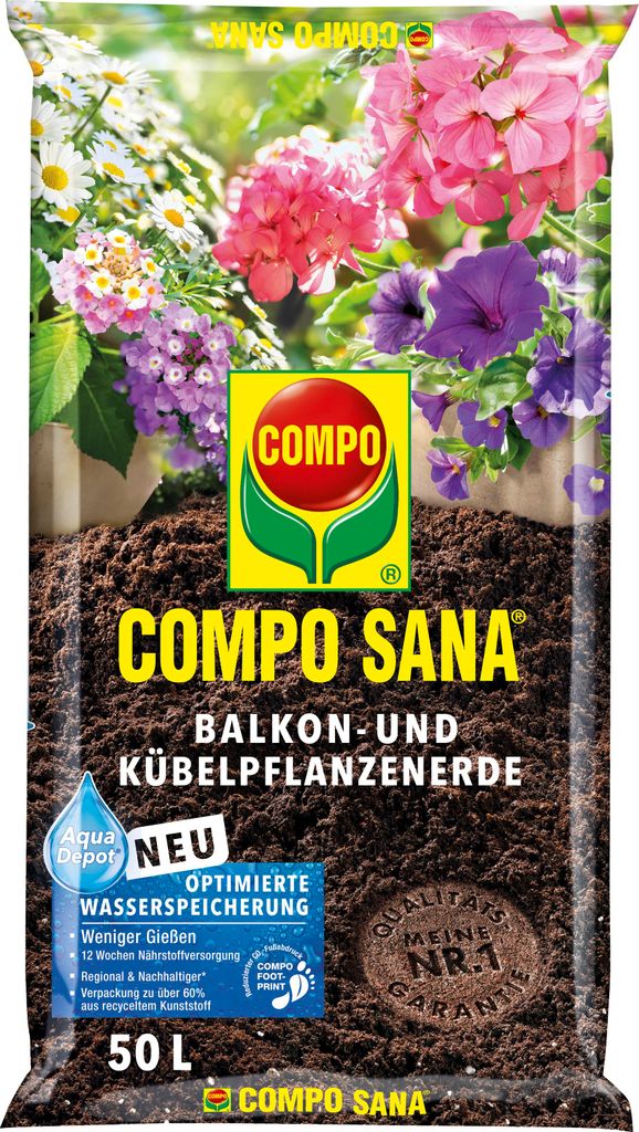 Compo-Sana Balkon- und Kübelpflanzenerde 50 Liter Produktbild 