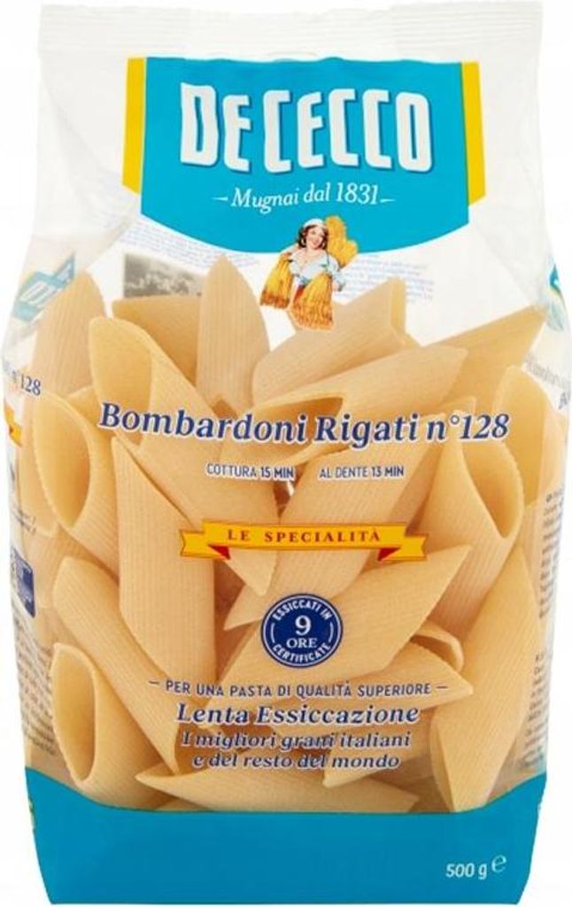 De Cecco Bombardoni Rigati n.128 500 g italské těstoviny Obrázek produktu 