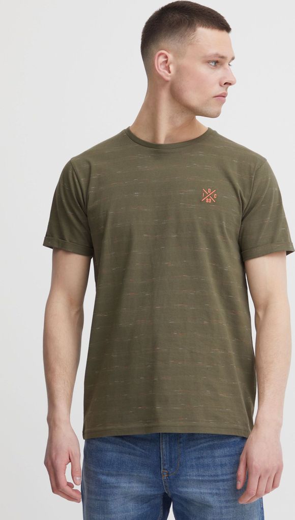 Indicode IDGabrix Herren T-Shirt Kurzarm Shirt Strukturierter Stoff mit Brust-Stickerei Regular Fit Hochwertige Baumwoll-Qualität