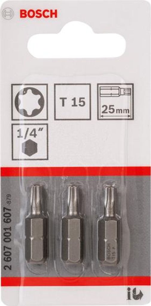 Schrauberbit Extra-Hart T15, 25 mm, 3er-Pack Produktbild 
