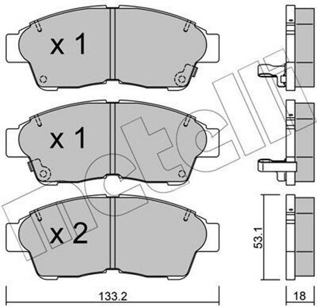 METELLI Bremsbeläge Satz Vorne Bremsklötze für TOYOTA RAV 4 I (SXA1) 22-0149-0