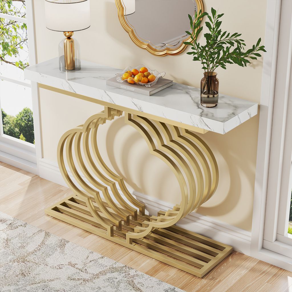 Tribesigns Zlatý konzolový stolík, 105 x 30 x80 cm Moderný Obrázok produktu 5