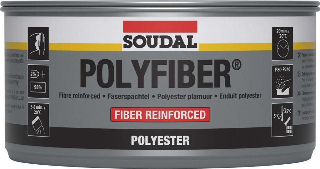 Polyfiber - Polyesterspachtelmasse für die Karosseriereparatur - Soudal