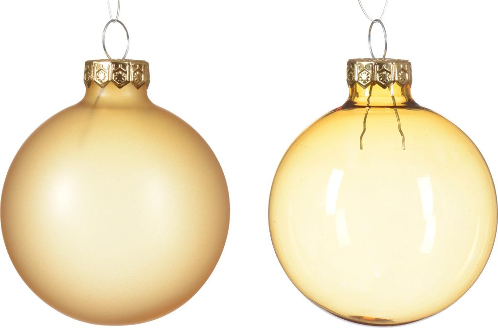 Weihnachtskugeln Glas 6cm x 6 Stück - Hellgold transparent Produktbild 