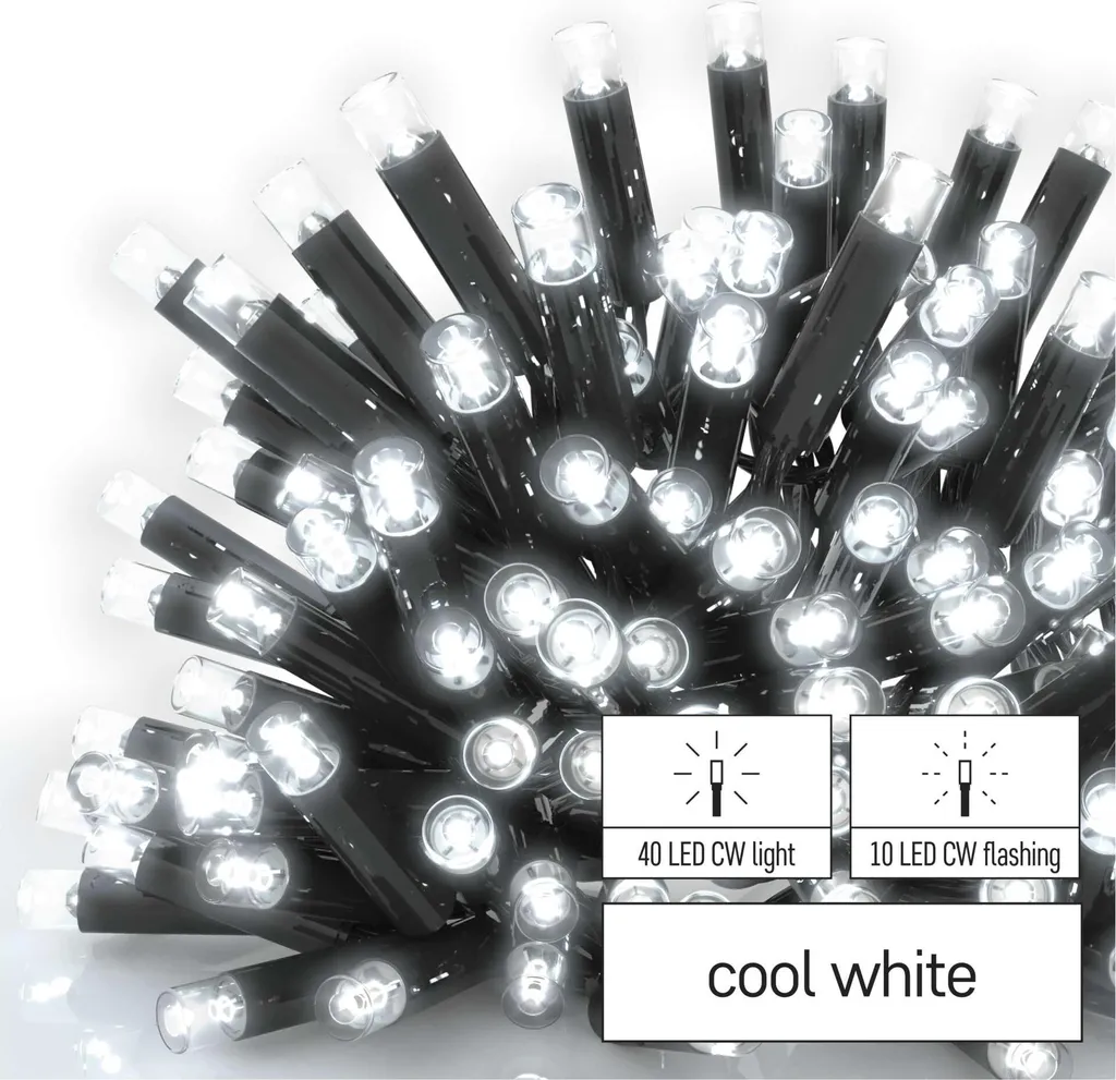 Catena Luminosa Esterno Emos D2CC03 3 Metri 50 LED Gomma Nera - 3