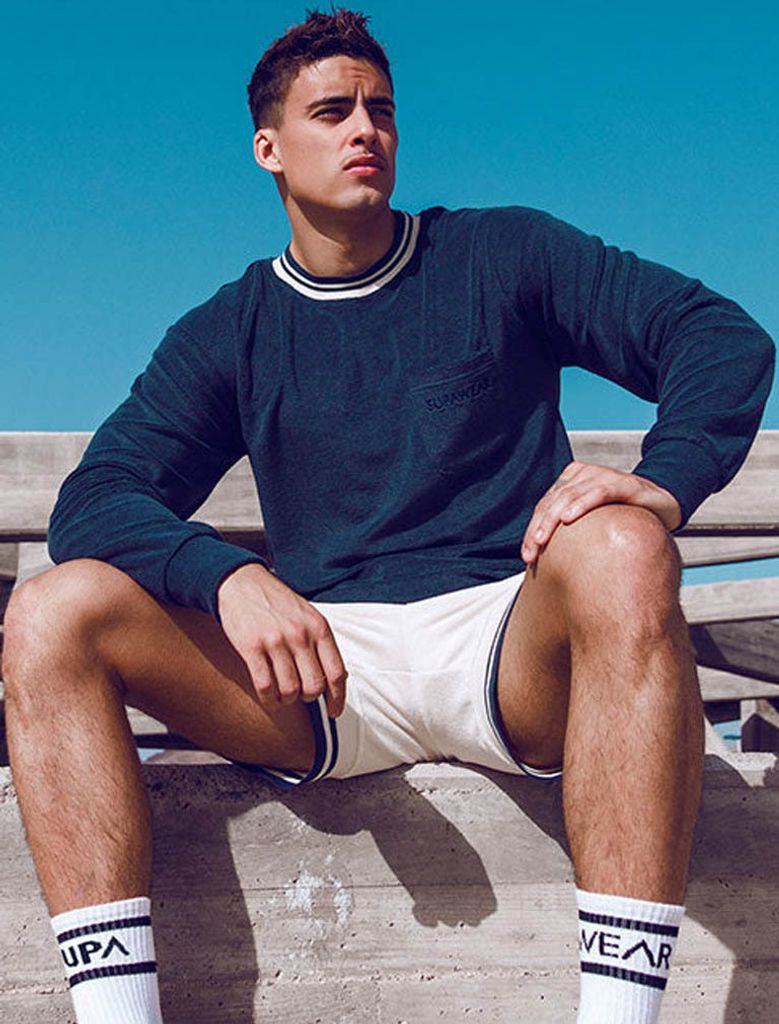 Supawear Terry Toweling Sweater Navy S