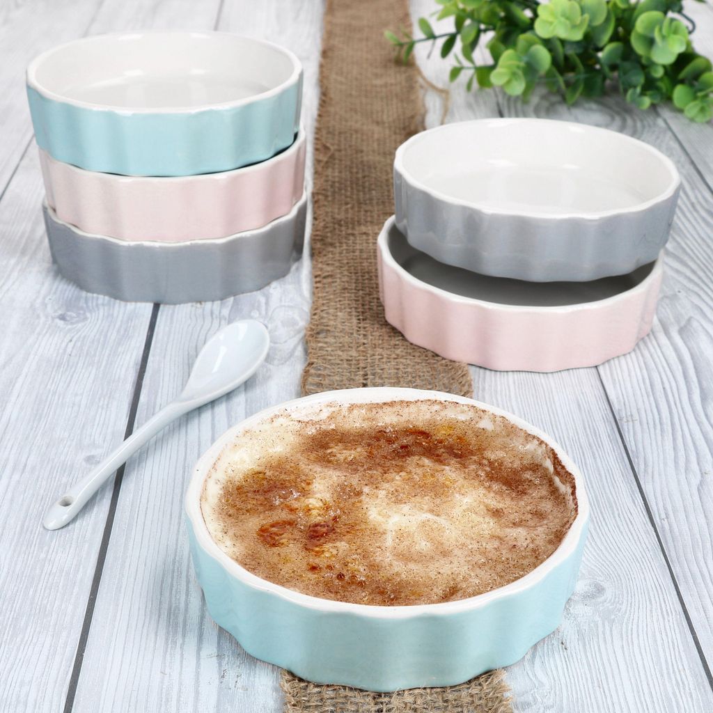 6er Set Crème Brûlée-Förmchen Emilia rosa mint grau