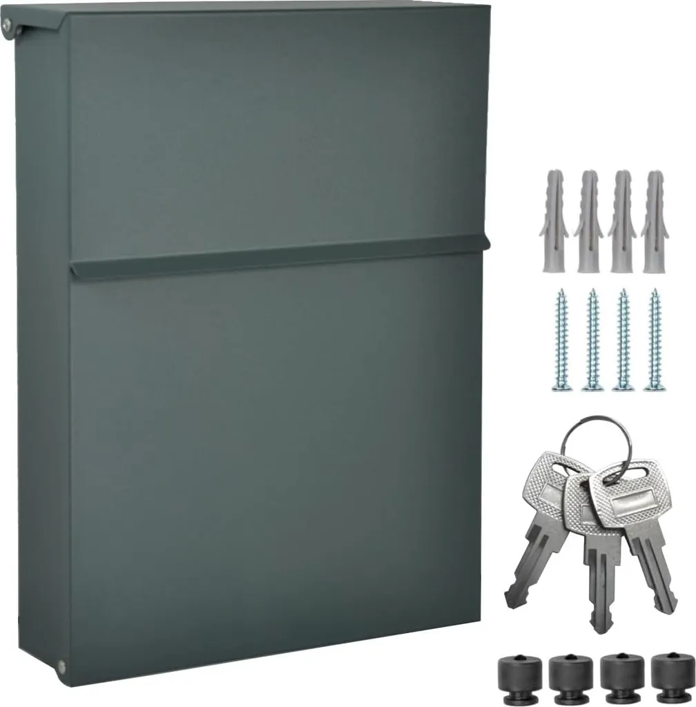 Boîte aux Lettres Murale de Faible Encombrement 30x23cm Grise Anthracite