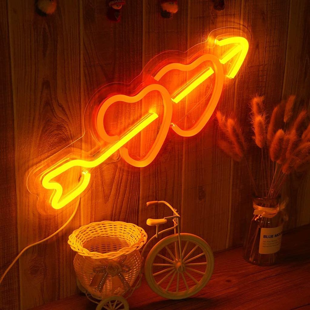 Herz Neonlicht Dekoleuchten Neon Schild Gaming Neon Sign, LED Leuchtreklame Wanddekoration für Gaming Zimmer Schlafzimmer Wand Bar Party Geschenke...
