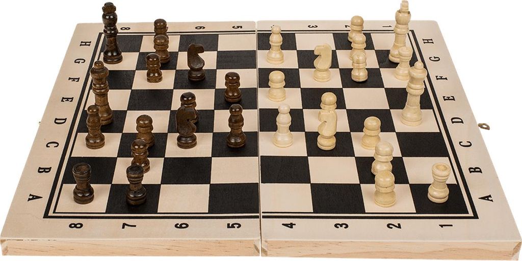 Schachspiel Aus Holz – Doppelseitiges Brett, 30,2 X 30,2 Cm, Figuren Ca. 8 Cm, Pädagogisches Reiseschach Für Kinder & Erwachsene Schachspiel Aus Holz – Doppelseitiges Brett, 30,2 X 30,2 Cm, Figuren Ca. 8 Cm, Pädagogisches Reiseschach Für Kinder & Erwachsene