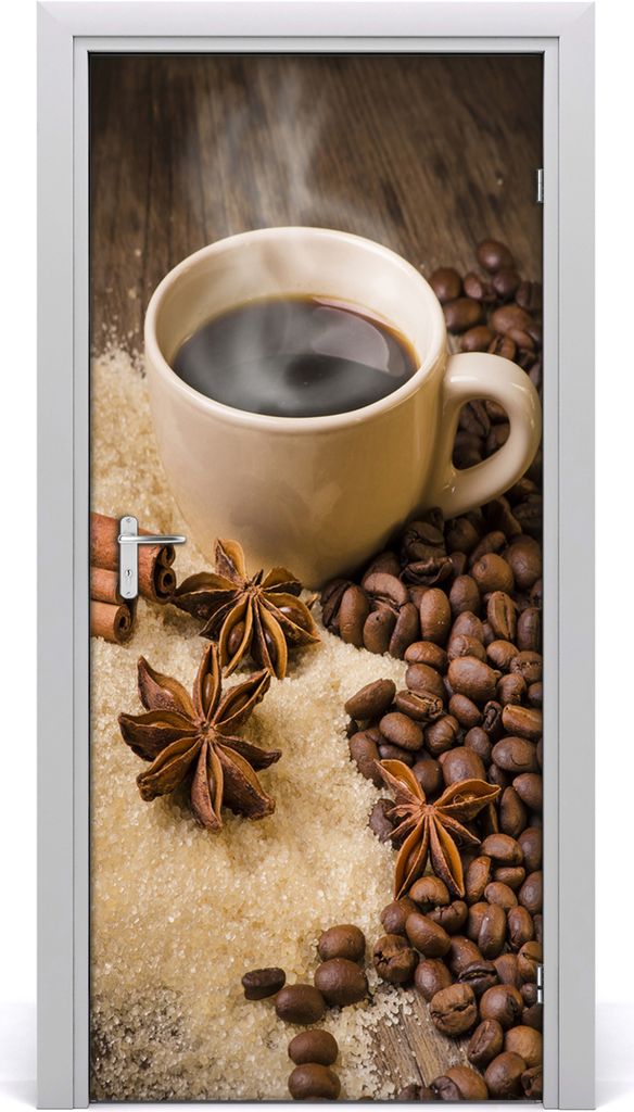 Tulup Türaufkleber 95x205 cm Dekorative Aufkleber Selbstklebend Wasserdichte Tapete Abnehmbar Schlafzimmer Wohnzimmer Wohnkultur - Kaffeetasse