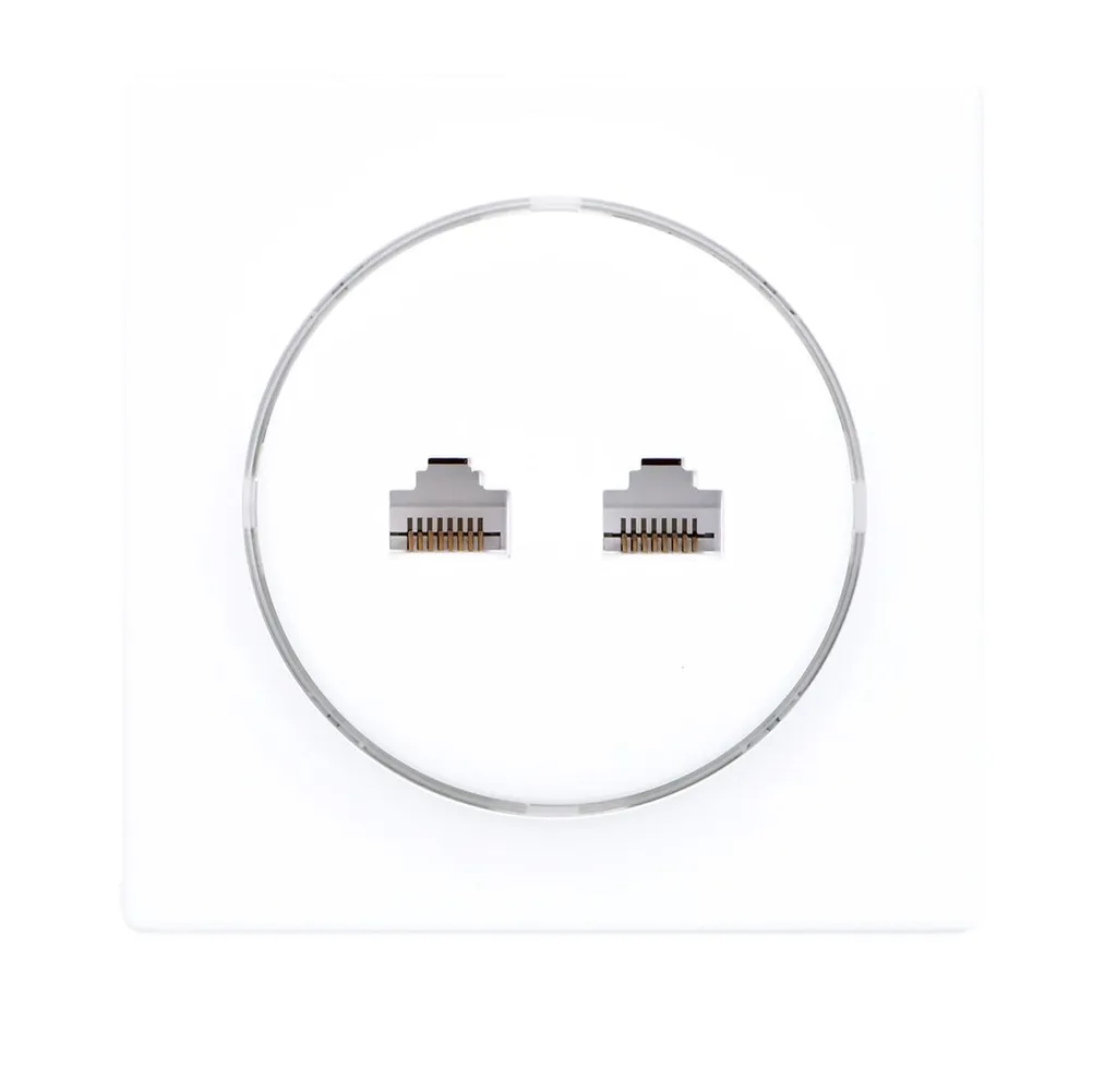 Fibaro Walli N FGWEEU-021 Prise Ethernet Double RJ45 Blanche au Design Épuré