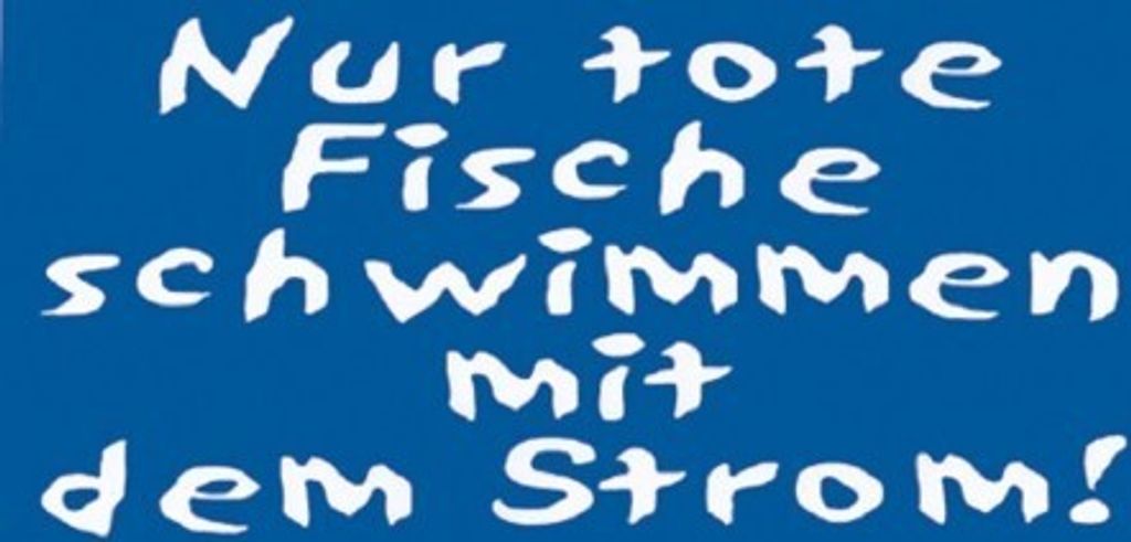 Auto-Aufkleber Applikation PVC-Aufkleber Hinweisschild "Nur tote Fische schwimmen mit dem Strom" NEU Gr. ca. 12 x 6cm (303528) Spass Button Emblem ...
