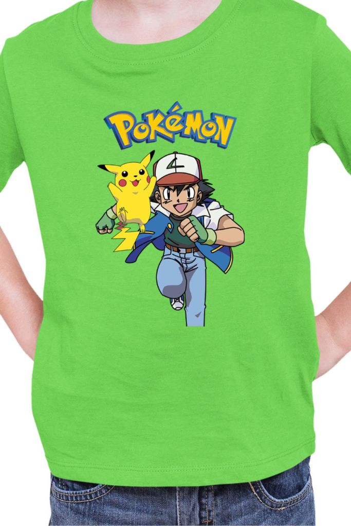 Kinder T-Shirt Japan Manga Anime Comics Pokemon 011, / Lime