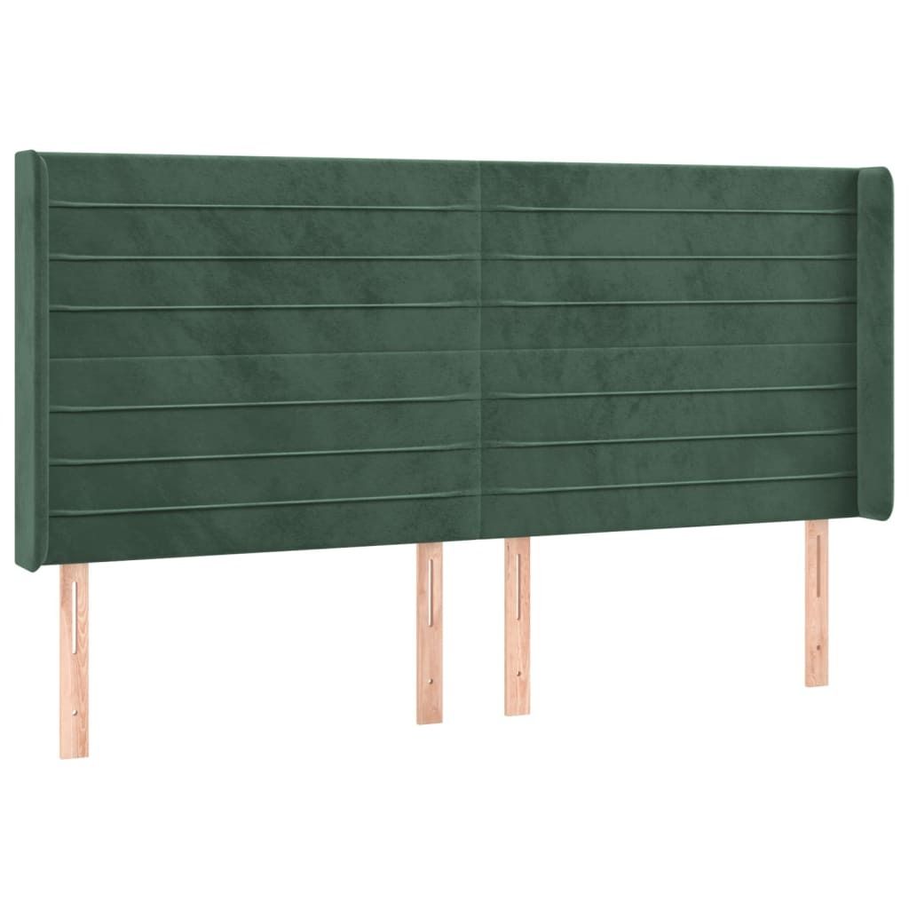 vidaXL Testiera con orecchie Verde scuro 163x16x118/128 cm Immagine del prodotto 