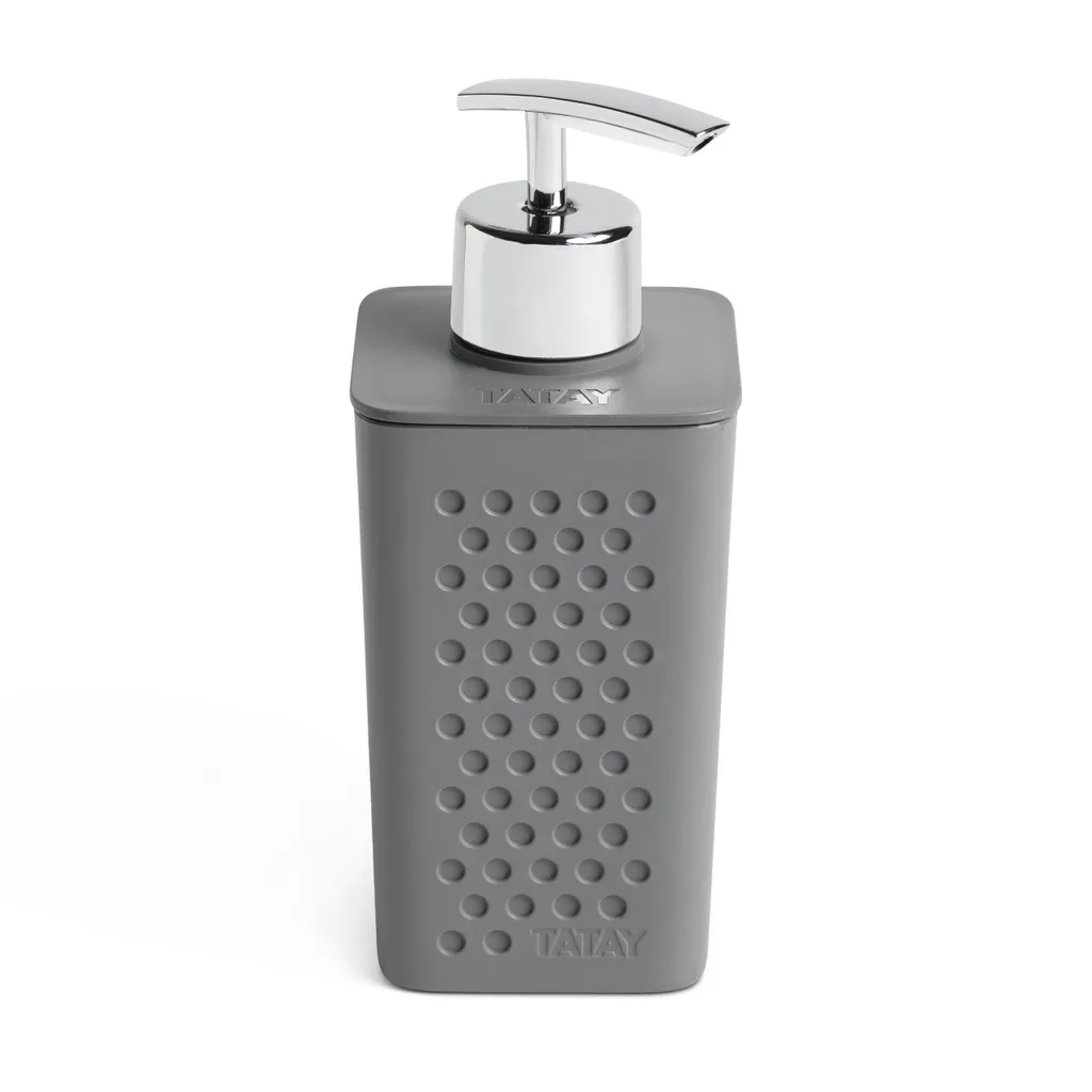 Dispenser Sapone Minimalista TATAY Bohol Grigio - Accessorio Bagno